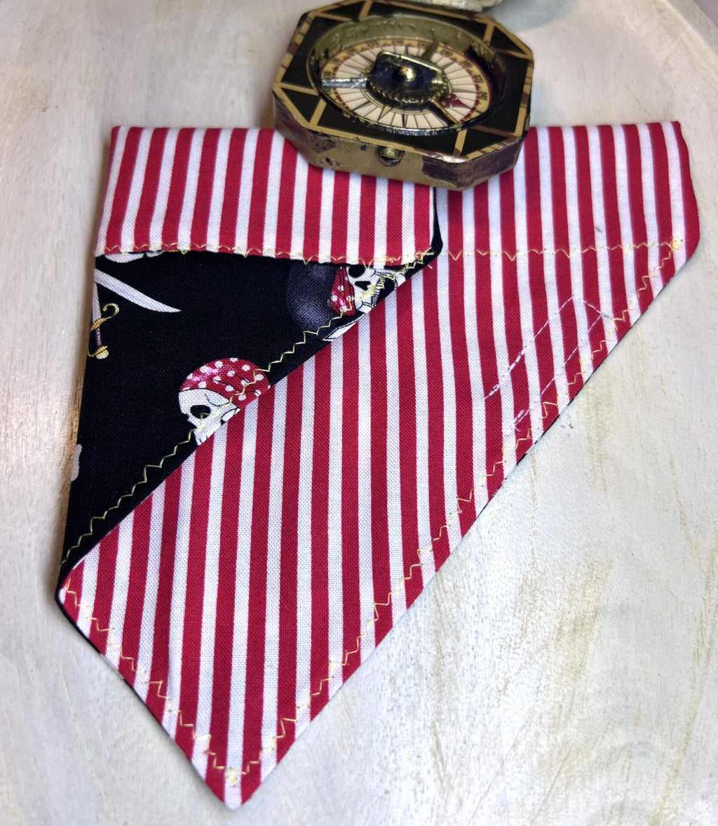 Pirates Dog Bandanna over the collar