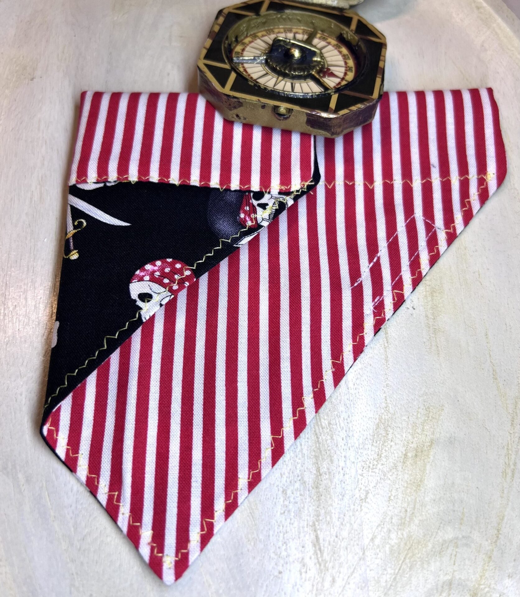 Pirates Dog Bandanna over the collar