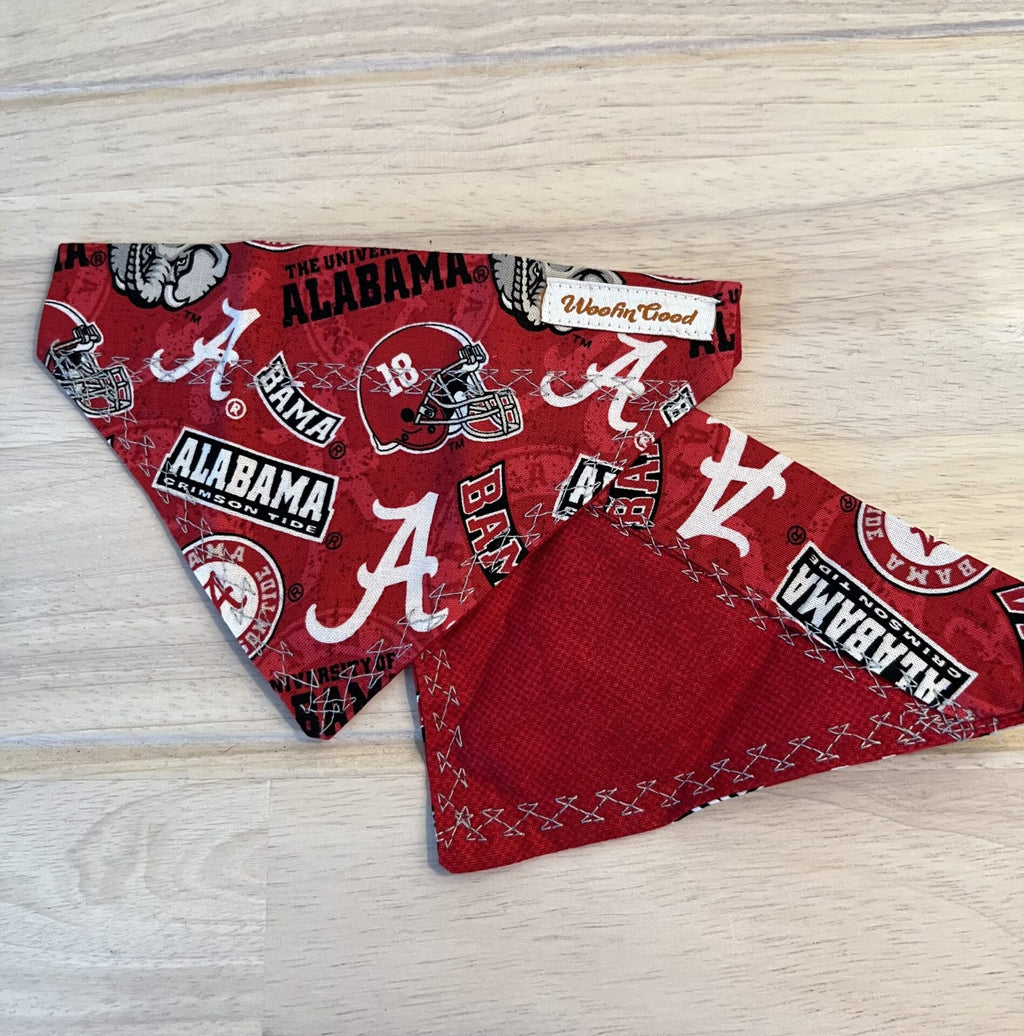 University of Alabama  Crimson Tide Dog Bandana Over the Collar