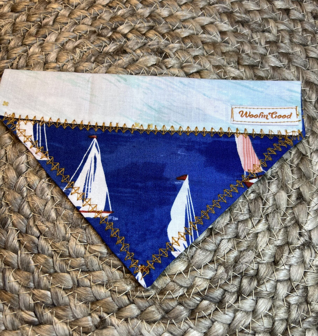 Sailboat Dog Reversible Dog Bandanna