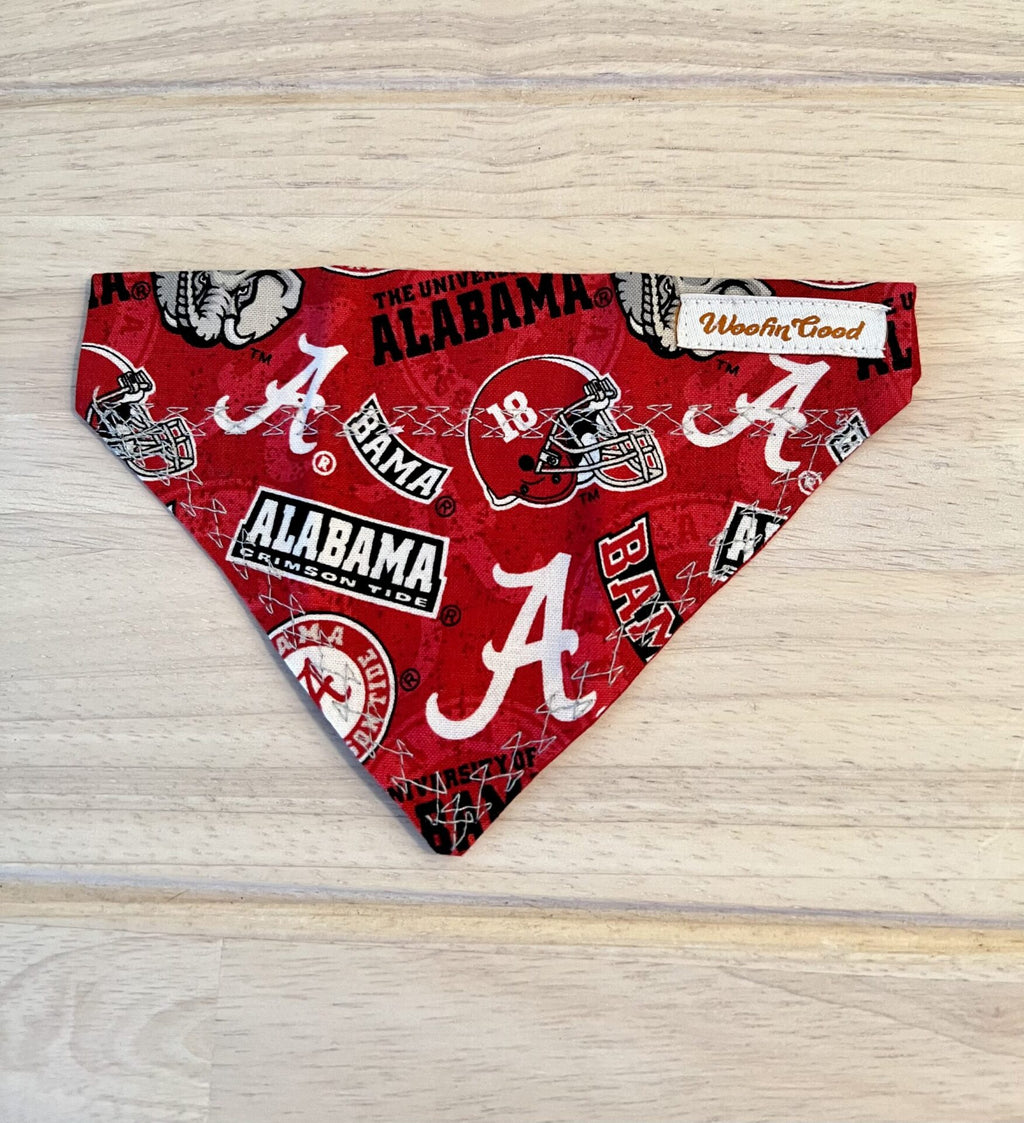 University of Alabama  Crimson Tide Dog Bandana Over the Collar