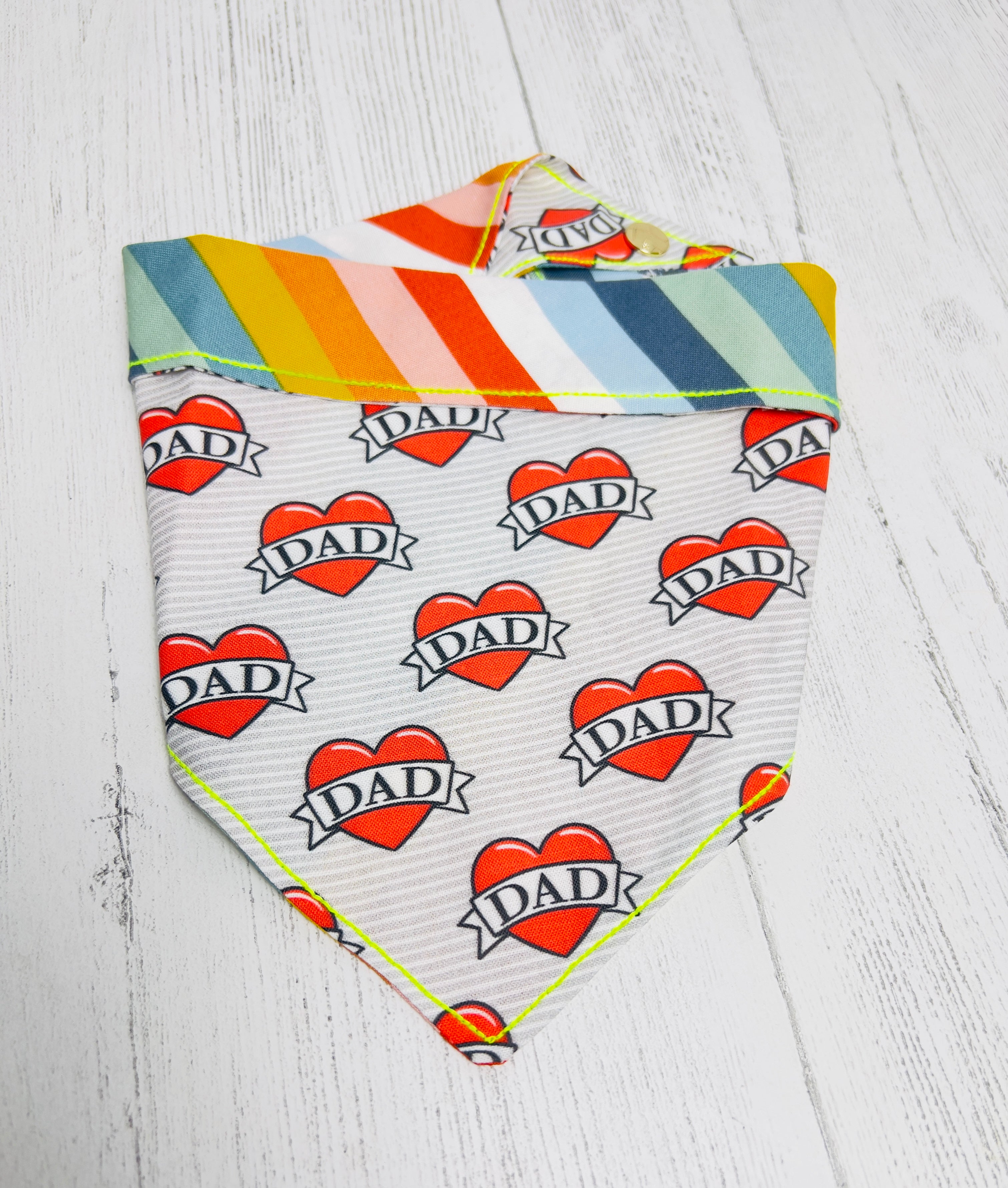 Heart  DAD Tie Dog Bandanna