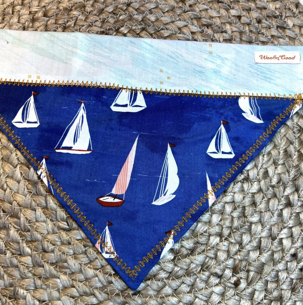 Sailboat Dog Reversible Dog Bandanna