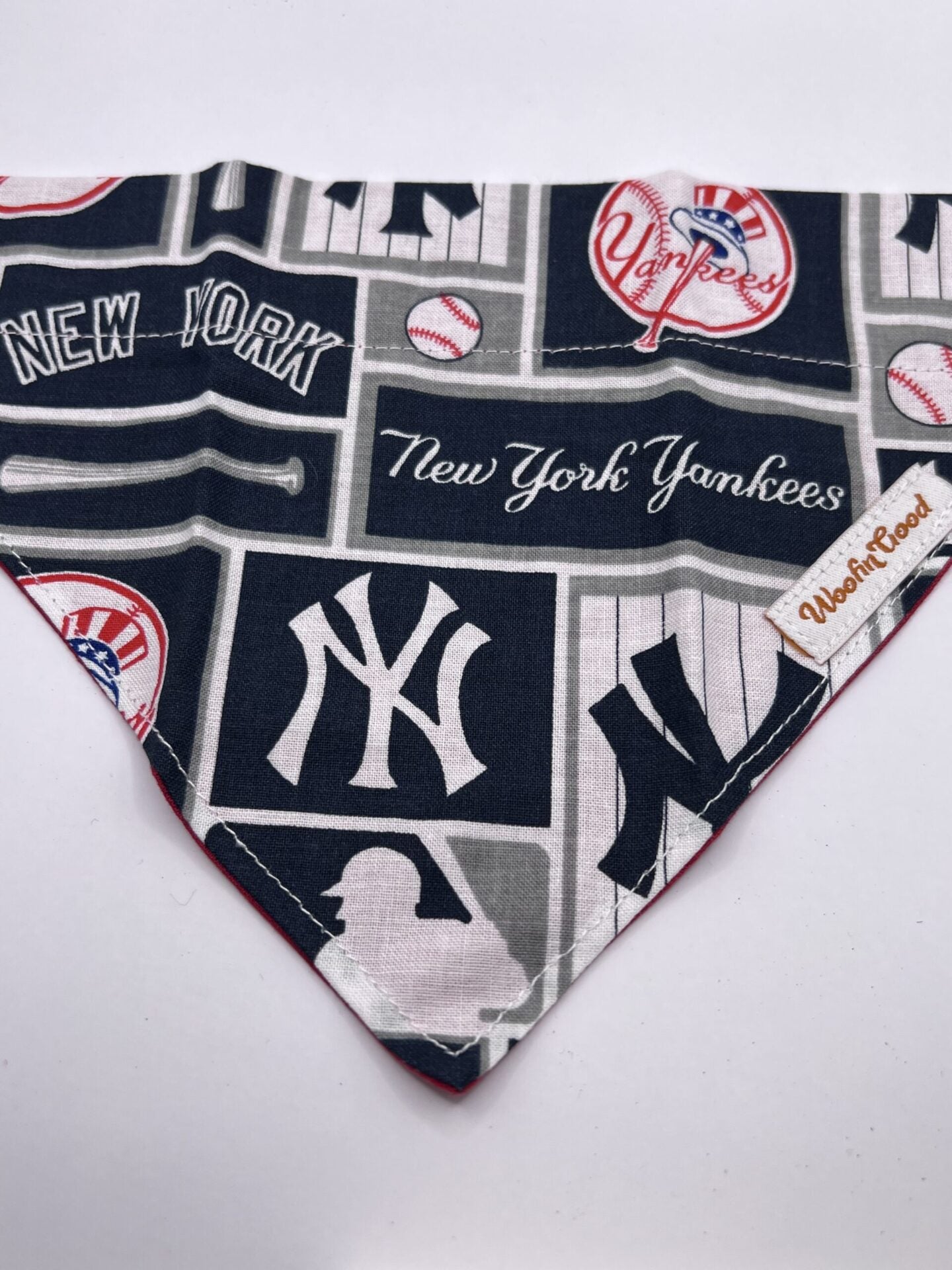 New York Yankees Baseball Dog Bandannaover the Collar