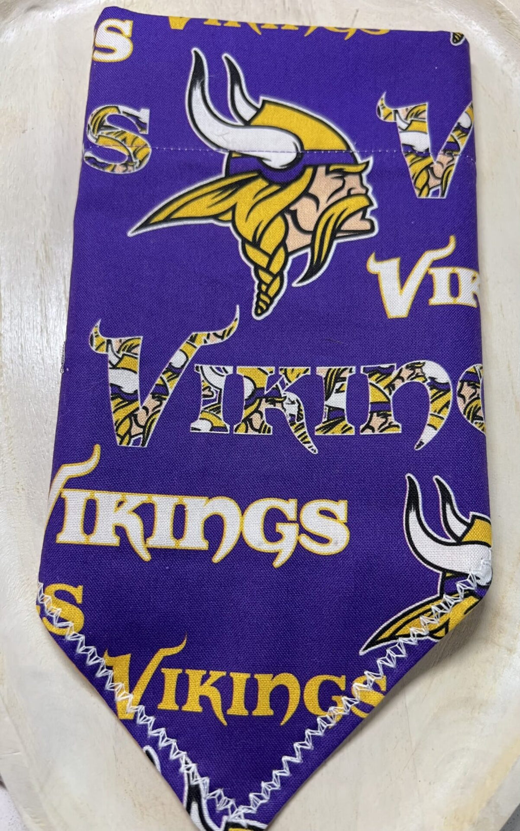 Minnesota VIKINGS Dog Bandanna over the collar