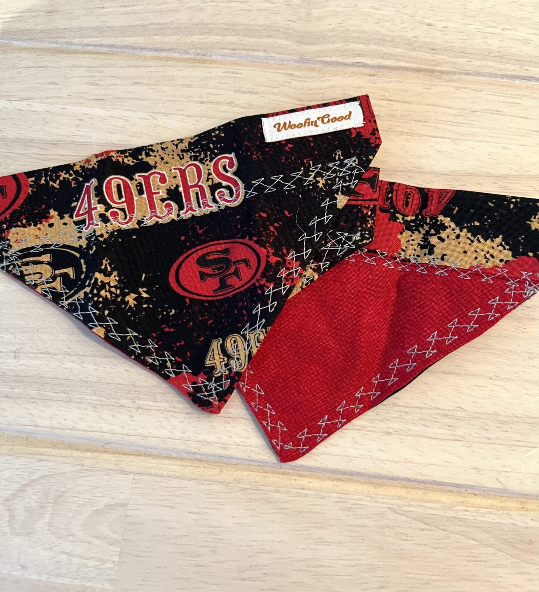 San Francisco 49ers Dog Bandana Over the Collar