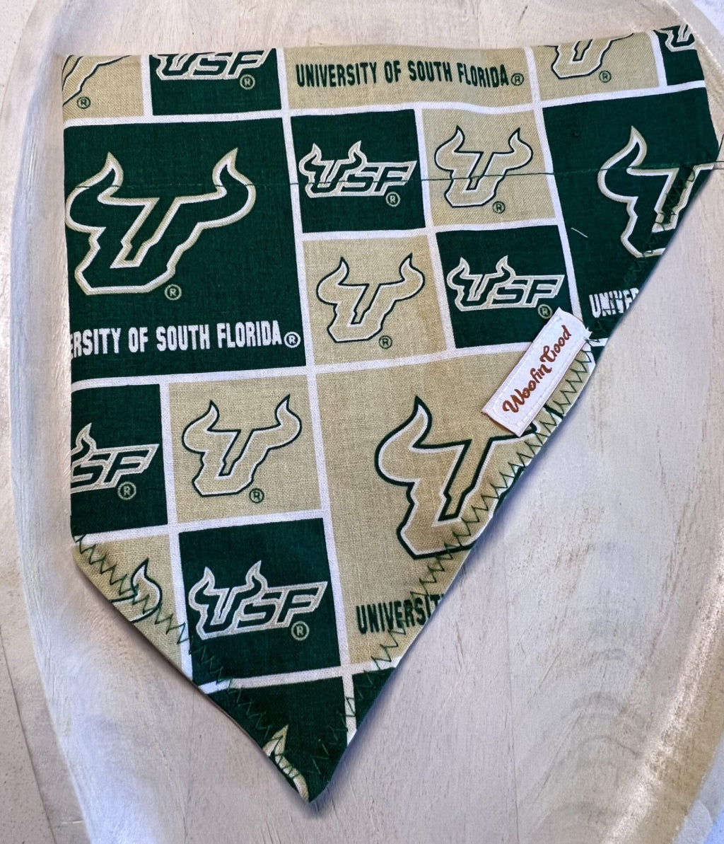 University of South Florida USF Dog Bandanna Over the Collar