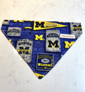 University of Michigan WOLVERINES Dog Bandanna overt the collar