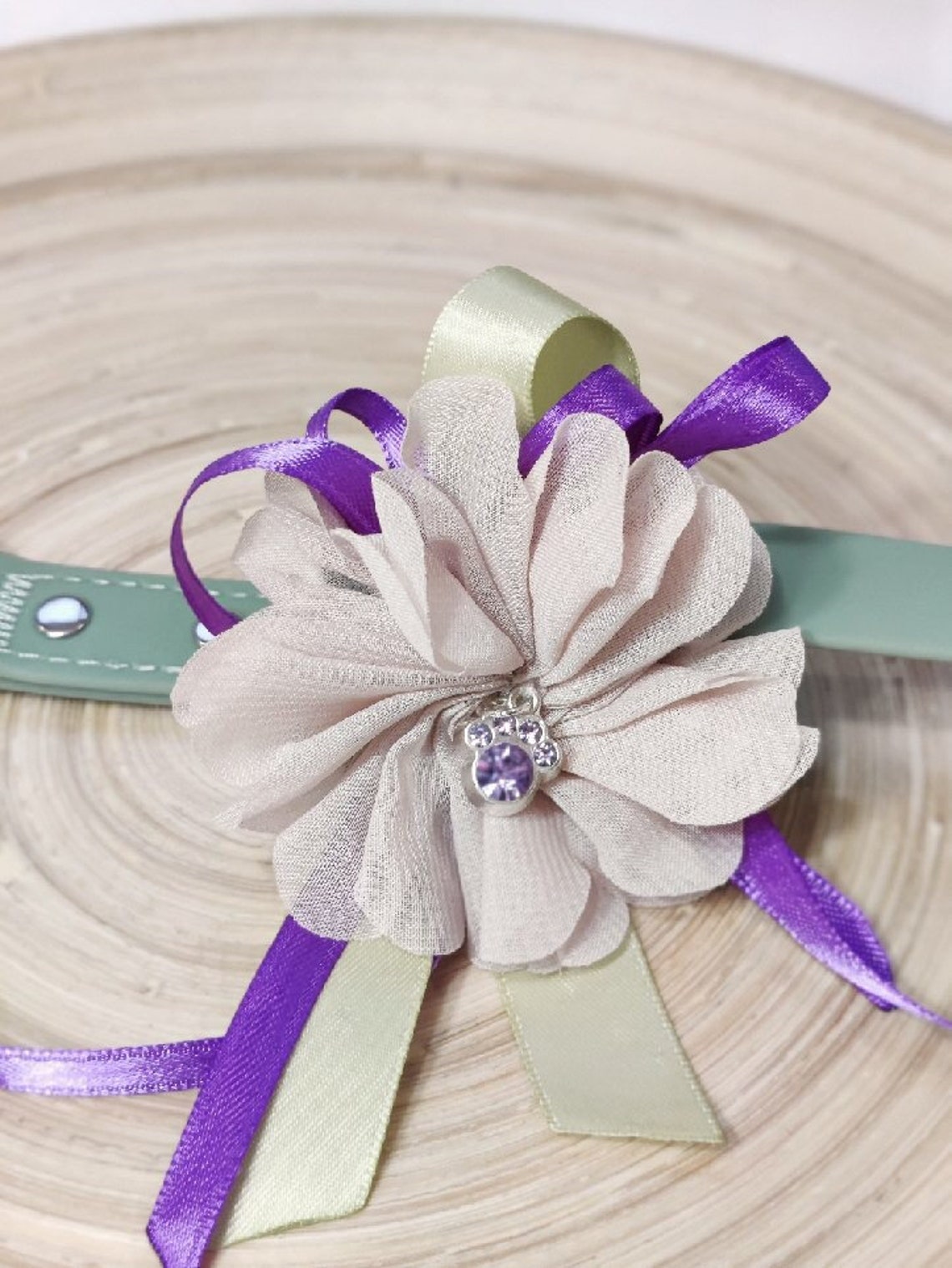 Flower with purple charm