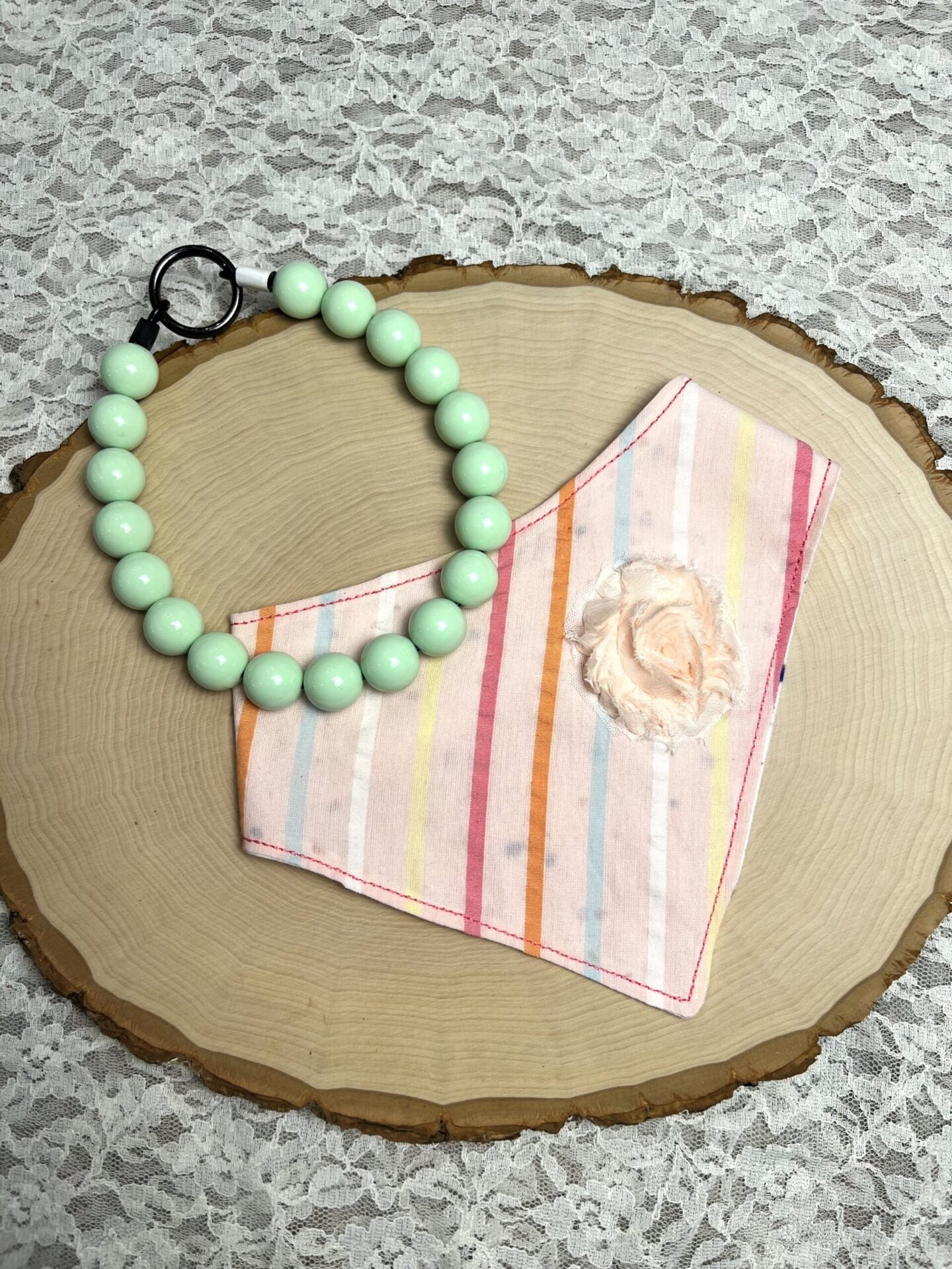 Peach  snap dog bandanna