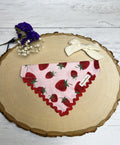 strawberry dog bandanna over the collar