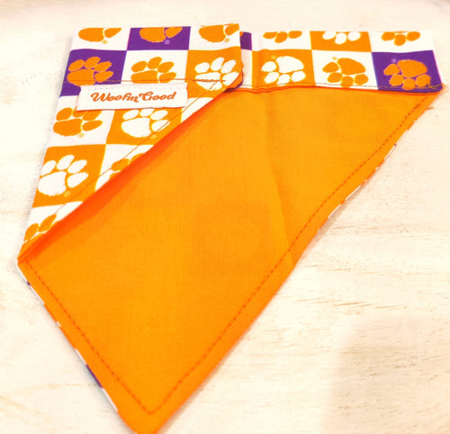 Clemson University of Tiger Dog Bandanna Over the Collar