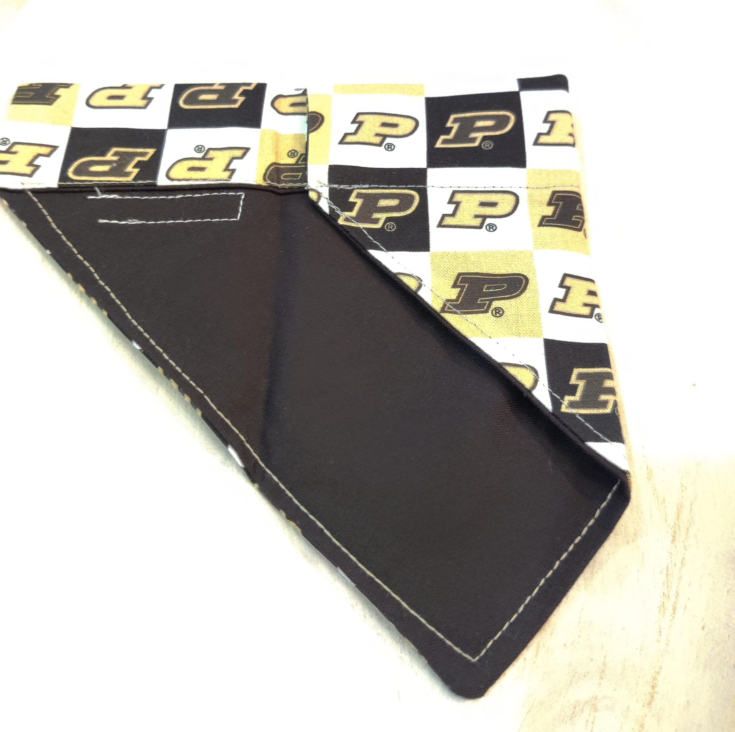 Purdue University College Dog Bandanna Over the Collar