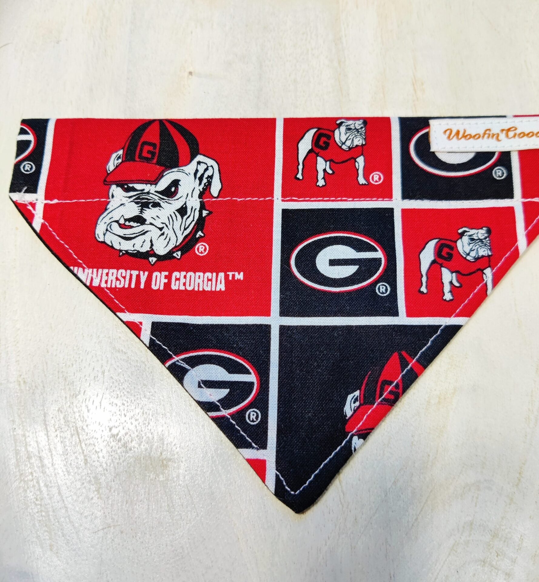 Georgia Bulldogs College Dog Bandanna Over the Collar