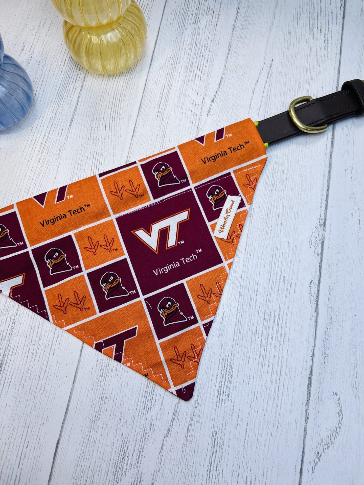 Virginia Tech University over the collar dog bandannas