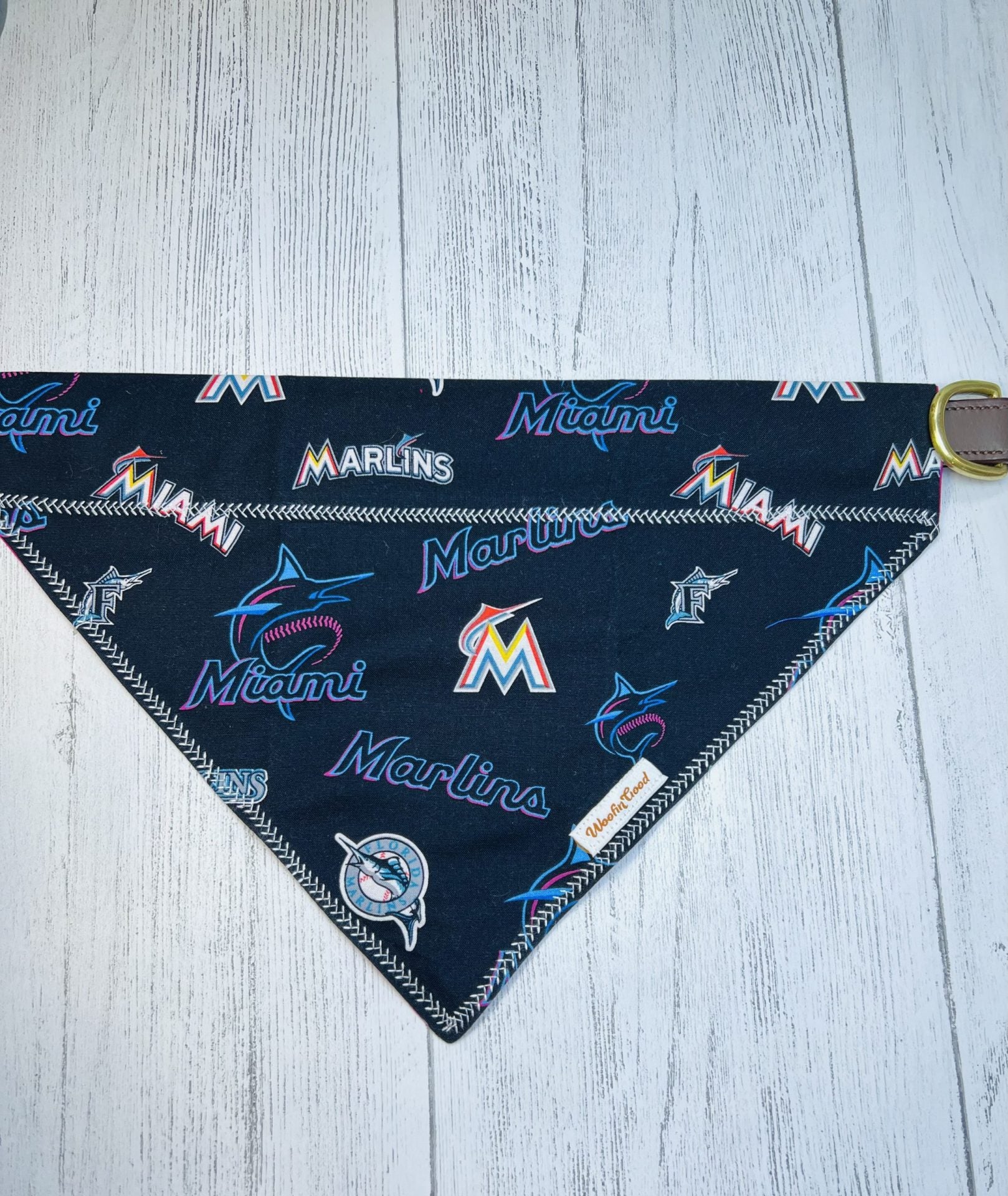 Florida Marlins Dog Bandanna Over the Collar