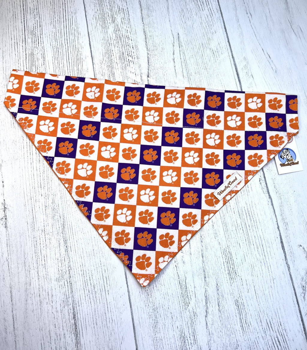 Clemson University of Tiger Dog Bandanna Over the Collar