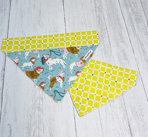 Cowboy Pups bandanna over the collar