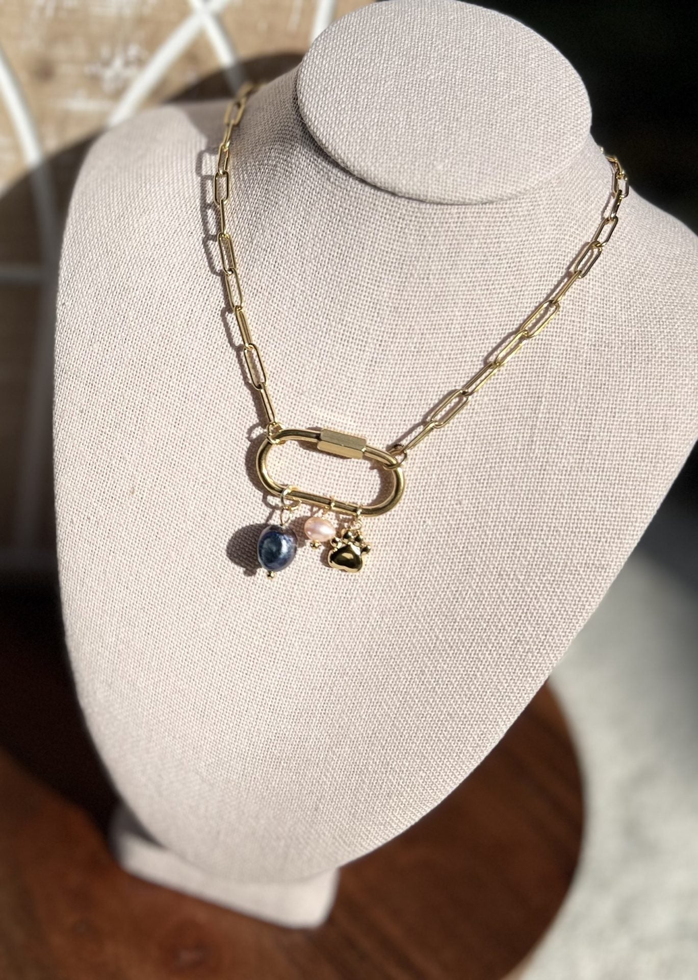 Gold Stainless Steel Paperclip Necklace