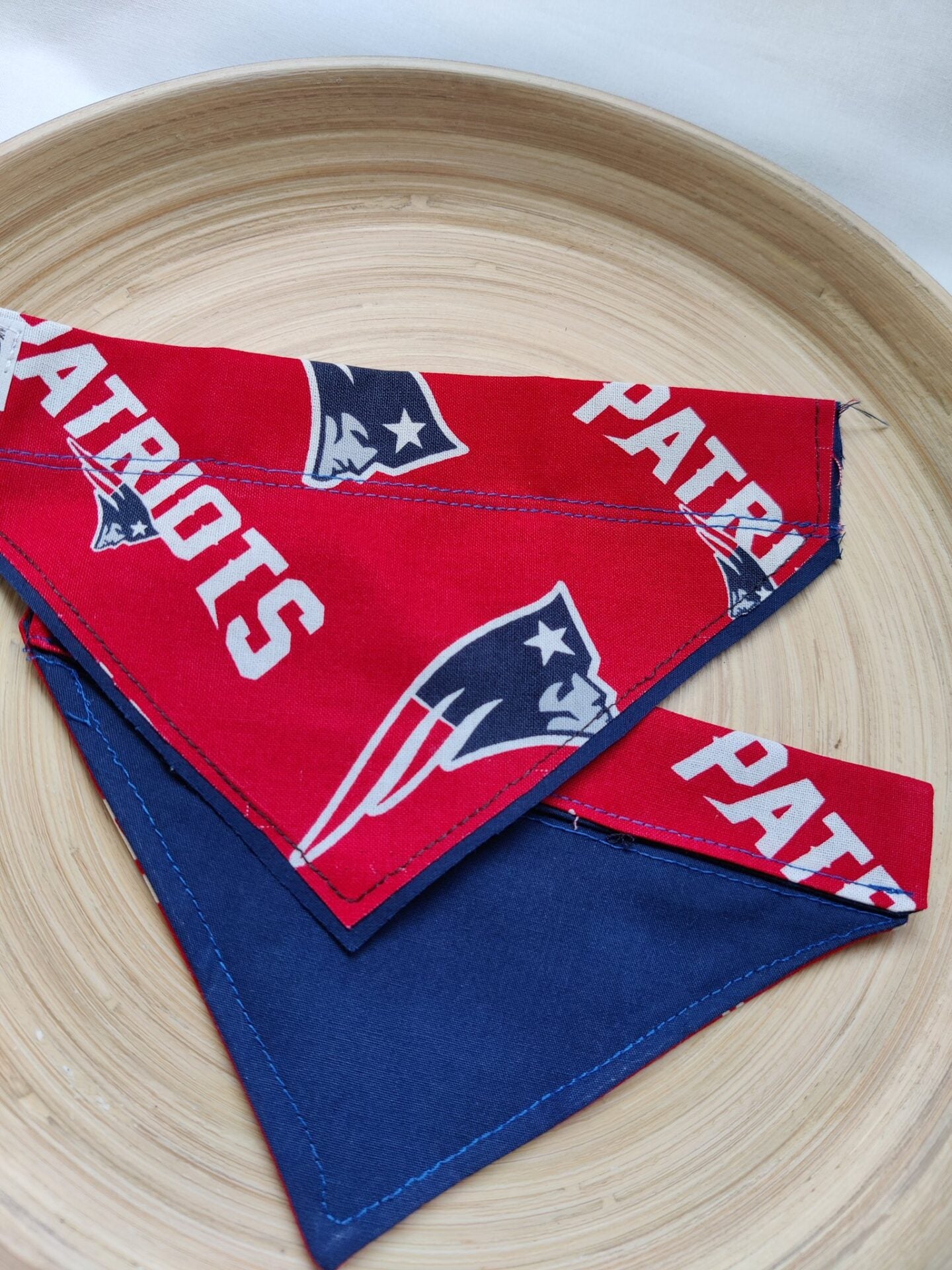 New England Patriots Football Dog Bandanna Over the Collar