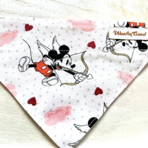 Mickey Mouse Valentine Dog Bandana Over the Collar
