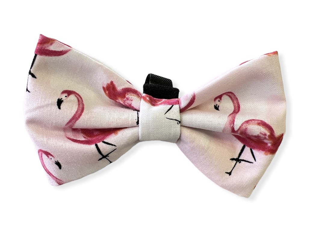Pink Flamigo Dog Bow Tie