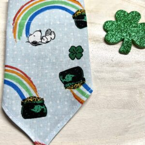 Snoopy St. Patrick's Day Dog Bandana Over the Collar