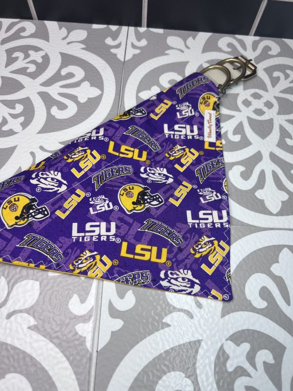 LSU Louisiana State University Dog Bandanna Over the Collar - Image 2