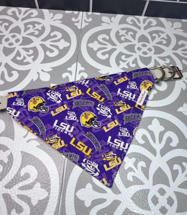 LSU Louisiana State University Dog Bandanna Over the Collar - Image 3