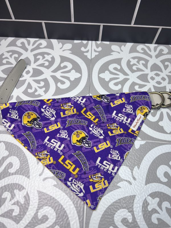 LSU Louisiana State University Dog Bandanna Over the Collar